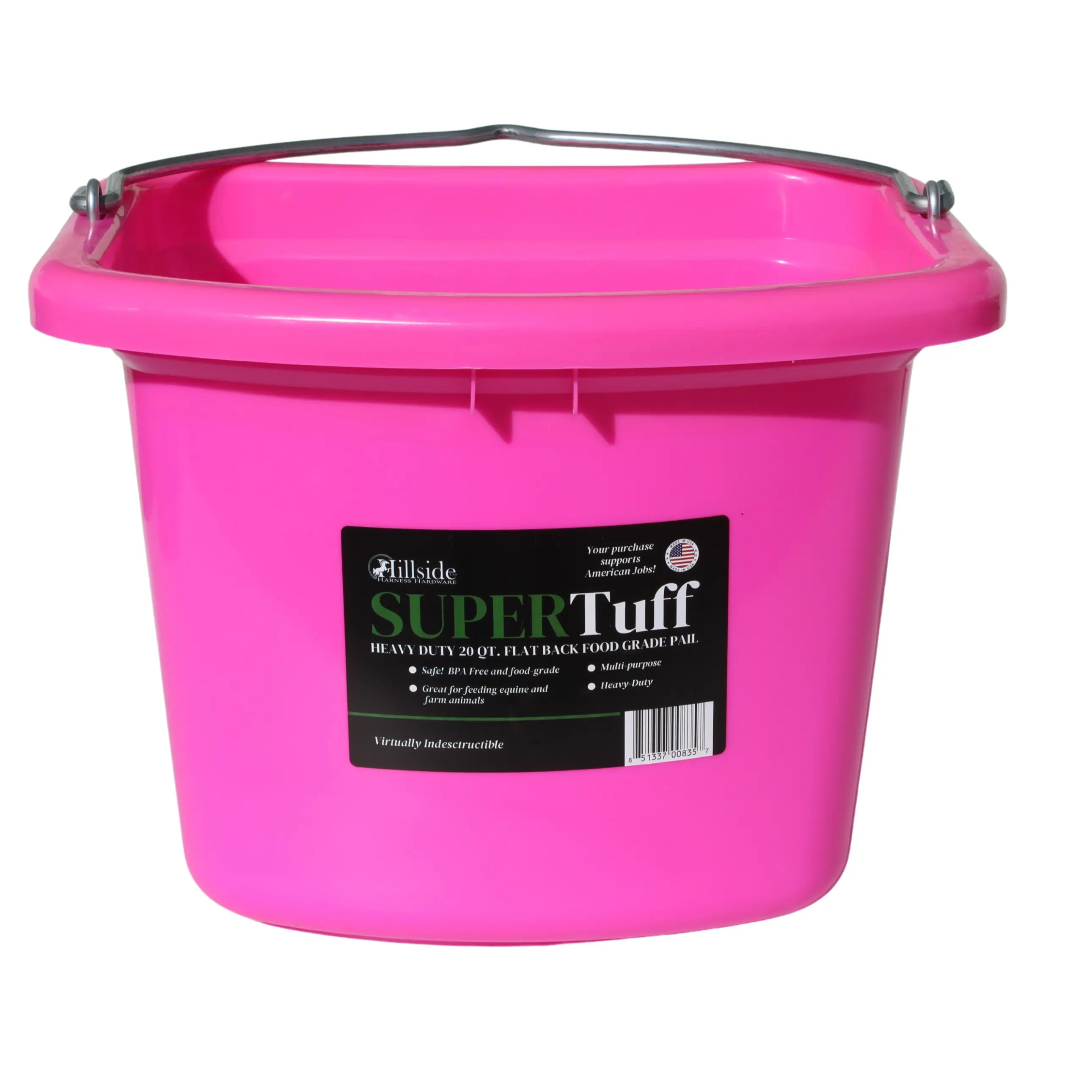 SuperTuff Heavy-Duty 5-Gal Horse Water Bucket - Made in USA, Farm Livestock Feeder Bucket, Lifetime Warranty, Pet & Farm Animal Feeding Supplies