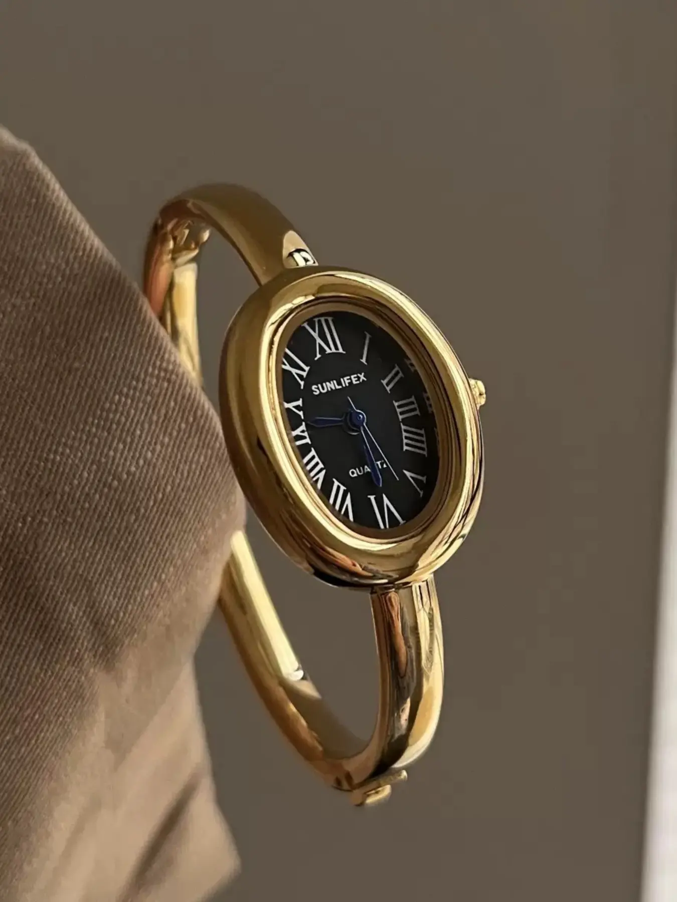 Women's Elegant Oval Vintage Quartz Watch, Exquisite Stainless Steel Wristwatch, Modern Fashion Watch with Gift Box, Great Gift for Women, Fashionable Watch, Fashionable Stylish Watch, Oval Shaped Watch