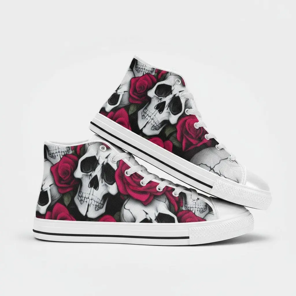 WOMEN'S Skulls Roses Art Custom Shoes | Freaky Shoes®