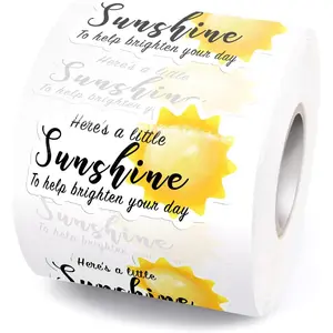 Here' Little Sunshine to Help Brighten Your Day Stickers, Funny Sun Small Business Mailbox Stickers,Business Order  Mailer Package Sticker, Happy Mail Paster, 500 count