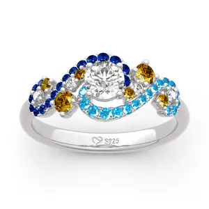 Jeulia "Dreamy Secret" The Starry Night Inspired Sterling Silver Ring s925 sterling silver