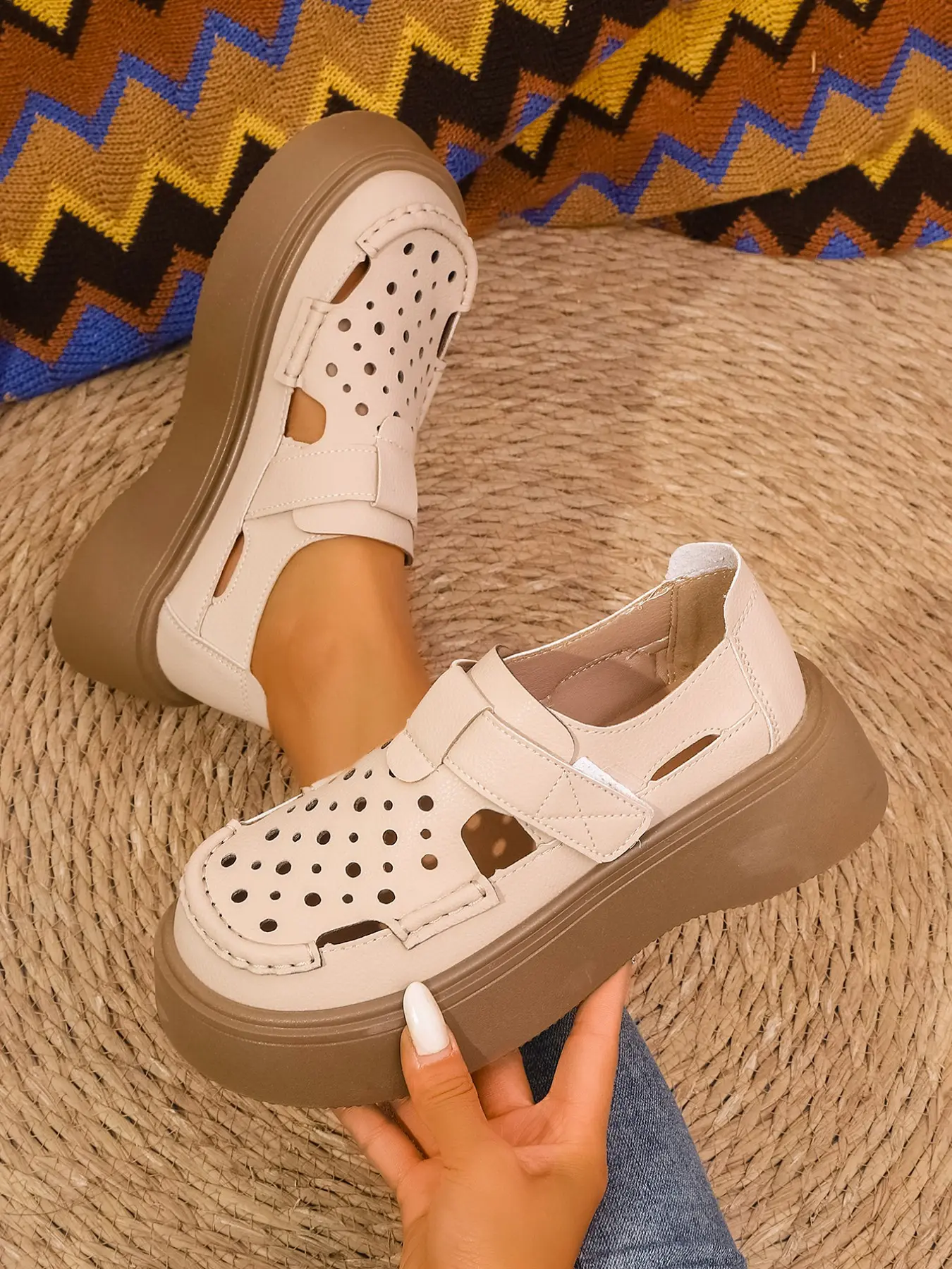 Women's Fashion Solid Color Gladiator Sandals, Flatform Sandals, Adjustable Platform Shoes, Casual Summer Footwear, Lightweight Breathable Comfort