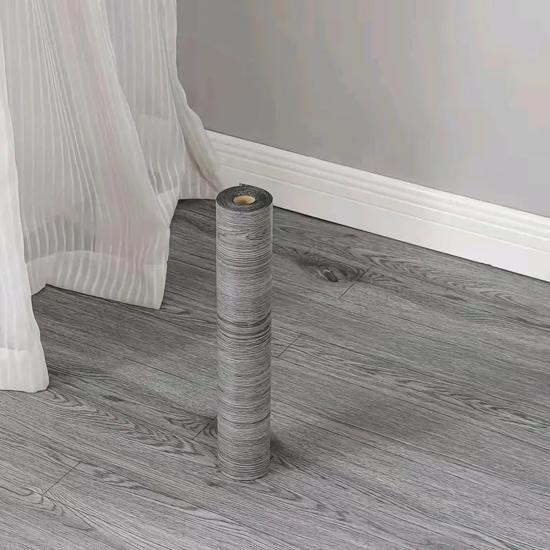 summerwins 300x40cm Self-Adhesive Wood Grain PVC Flooring Sticker - Realistic Texture, Waterproof, Wear-Resistant, Easy-to-Clean, Mould-Proof, Fireproof, Bathroom-Ready Residential Sticker Deco for Living Room (Wall-Compatible Backing)