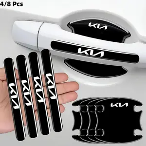 4/8 Pcs Car Door Handle Stickers, Universal Car Sticker, Scratch-Resistant Door Bowl Protection, Suitable for All Kia Models, Auto Accessories