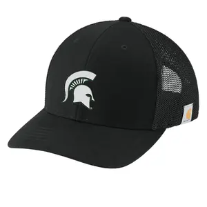 MSU Spartan Helmet Sparty Carhartt Trucker Hat - Black