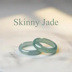Natural Skinny Jade Ring | Green Jade Ring US Size 3–13 | Minimalist Stacking Ring | Boho Gift for Her | Polished Finish | Calm Balance & Natural Elegance
