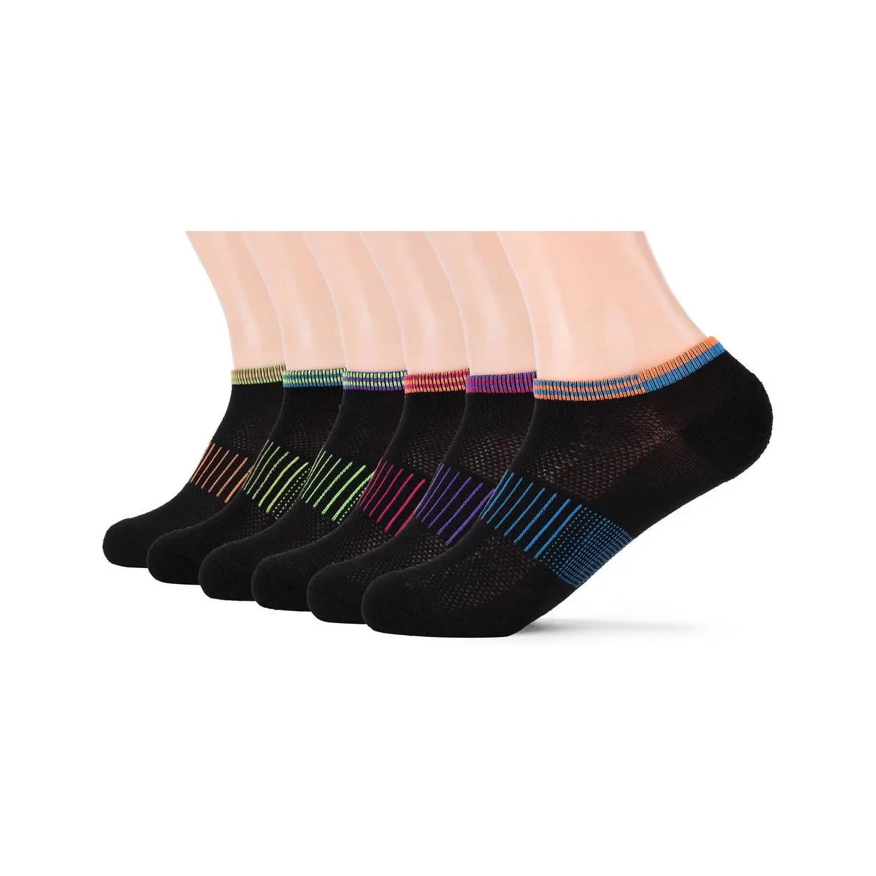 Gallery Seven Black No-Show Sports Socks