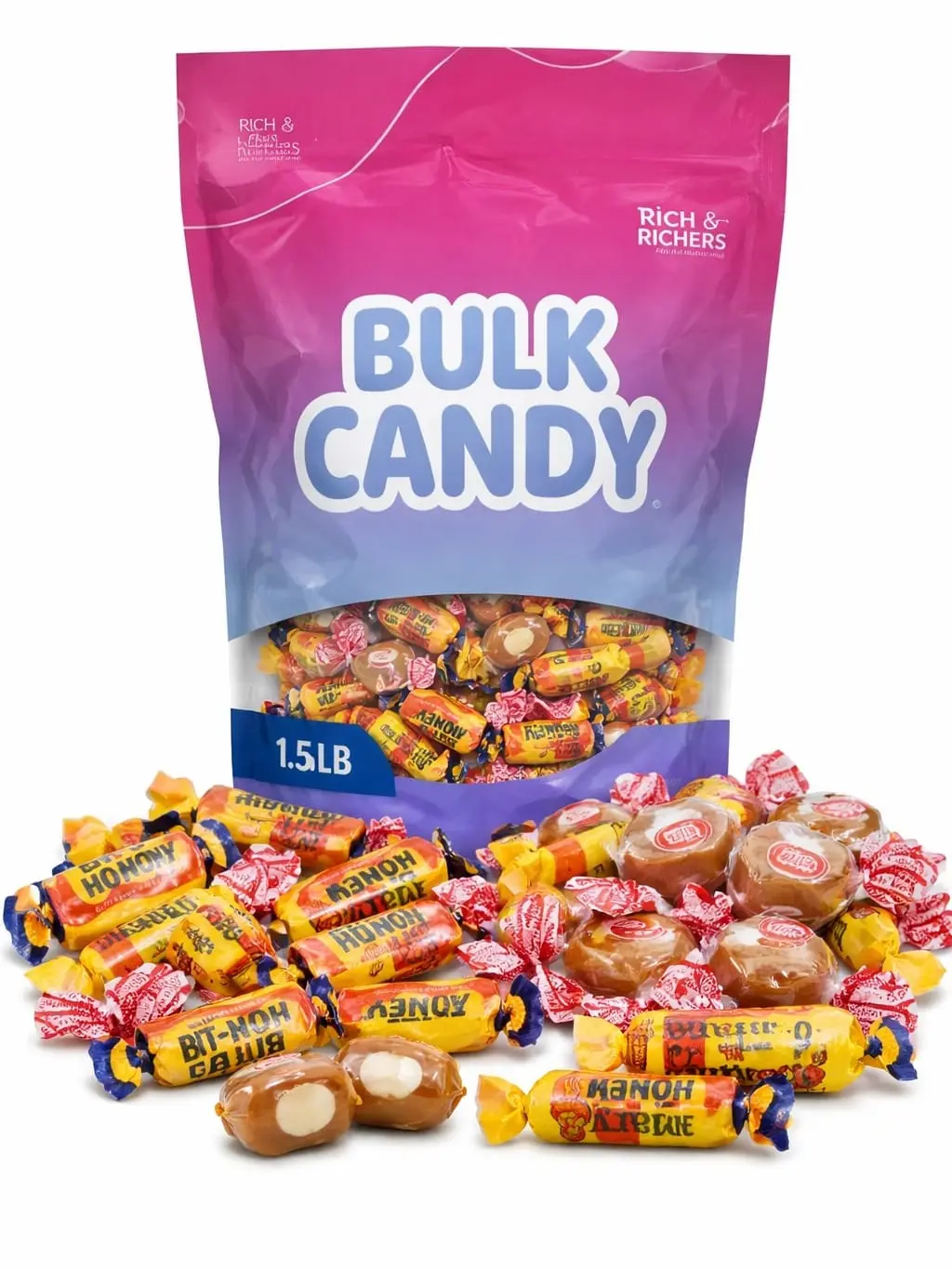 Classic Chewy Candy Trio 1.5 Lbs Old Fashioned Chewy Favorites Goetze's Caramel Creams, Bit-O-Honey, & Mary Jane Vintage Party Bowl Filler Sweet Peanuts Back to School Snacks