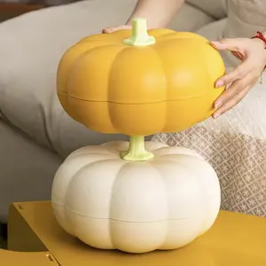 Creative Pumpkin Snack Tray, Snack Container, Dual-Layer Compartment Design, Living Room Coffee Table Party Fruit Dish, Candy/fruit/snack Storage, Christmas Gift