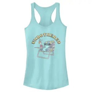 Juniors Womens Lilo & Stitch Unbothered Stitch Racerback Tank Top