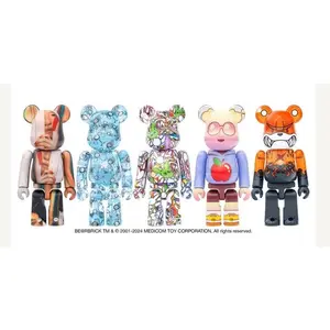 DesignerCon Artist Series 5 BEARBRICK 100% Collectible Set Featuring TOUMA, RHYMEZLIKEDIMEZ, Soey Milk, The London Police and Kodone