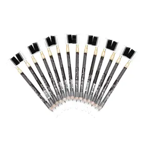 S.he Dual Ended Pencil and Brush Long Lasting Brow Pencil Color Dark Brown apple  mascara makeup pencil