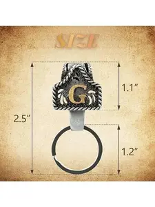 Tag Belt Key Holder with Initial – Custom Western Keychain for Men & Women, Keychain, Fashion Accessory for Bags, Keys & Gifts