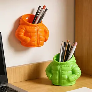 Creative Down Jacket Pen Holder Storage Box, Back Adhesive Refrigerator Magnet Tube, Suitable for Fridge/cabinet/office/home/school, Gift Idea