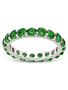 Sterling Silver Gracie Emerald CZ Eternity Ring