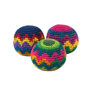 3PCS Handmade Crochet Hacky Sack Set, Boho Aesthetic Footbag Juggling Balls For Outdoor Play, Retro Summer Games For Kids Adults, Coordination Training Equipment For Backyard Party, Trendy Kick Sack Gift For Teens Girls Boys