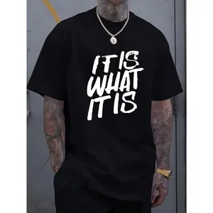 Men's Cotton T-Shirt - Geometric Print, Short Sleeve, Crew Neck, Breathable & Stretch for Casual Wear