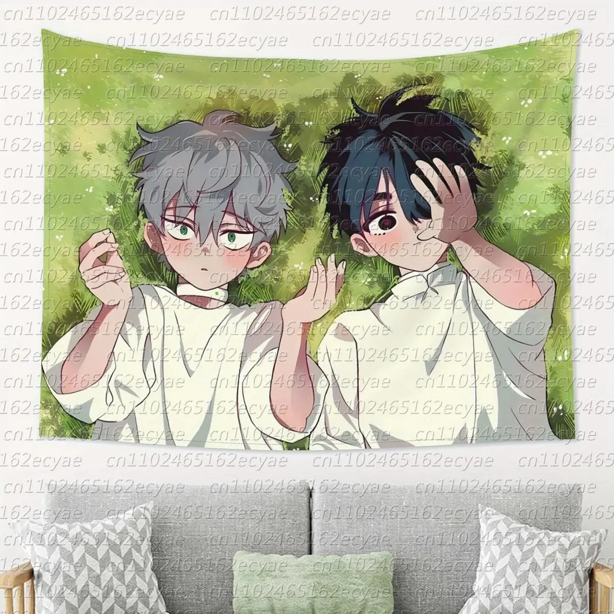 A-Alien S-tage Cyber Heart Theme Tapestry - Vibrant Anime Wall Hanging Horizontal Home Decor for Bedroom, Living Room, Office