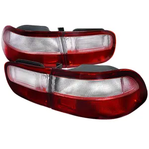 1992-1995 Civic Tail Lights (Chrome Housing/Red Clear Lens)