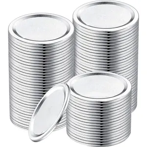 100-Count [Wide Mouth] Canning  for Ball, Kerr Jars - Split-Type Metal Mason Jar Lids for Canning - Food Grade Material, 100% Fit & Airtight for Regular Mouth Jars (86mm Wide Mouth（100 Lids）)