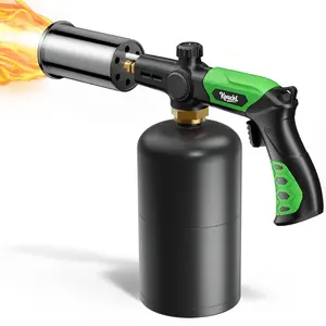 Propane Torch Head, Kitchen Blow Torch Gun, Campfire Charcoal Starter, Grill Torch with Igniter, Adjustable Flame for Cooking Food, Ice & Snow Melt, Soldering,Home Baking Supplies(Propane Tank Not Included) Flan