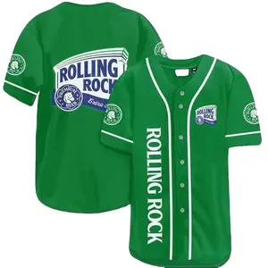 Green Rolling Rock Beer Baseball Jersey , Beer baseball jersey, coke baseball jersey, hot baseball beer, jersey baseball shirt