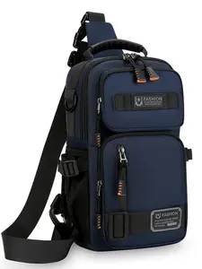Men's Large Capacity Multi-Pocket Chest Bag, Fashionable Single Shoulder Crossbody Pack, Lightweight Travel Sports Pouch for Daily Use, Casual Fashion Bag, Versatile Shoulder Bag