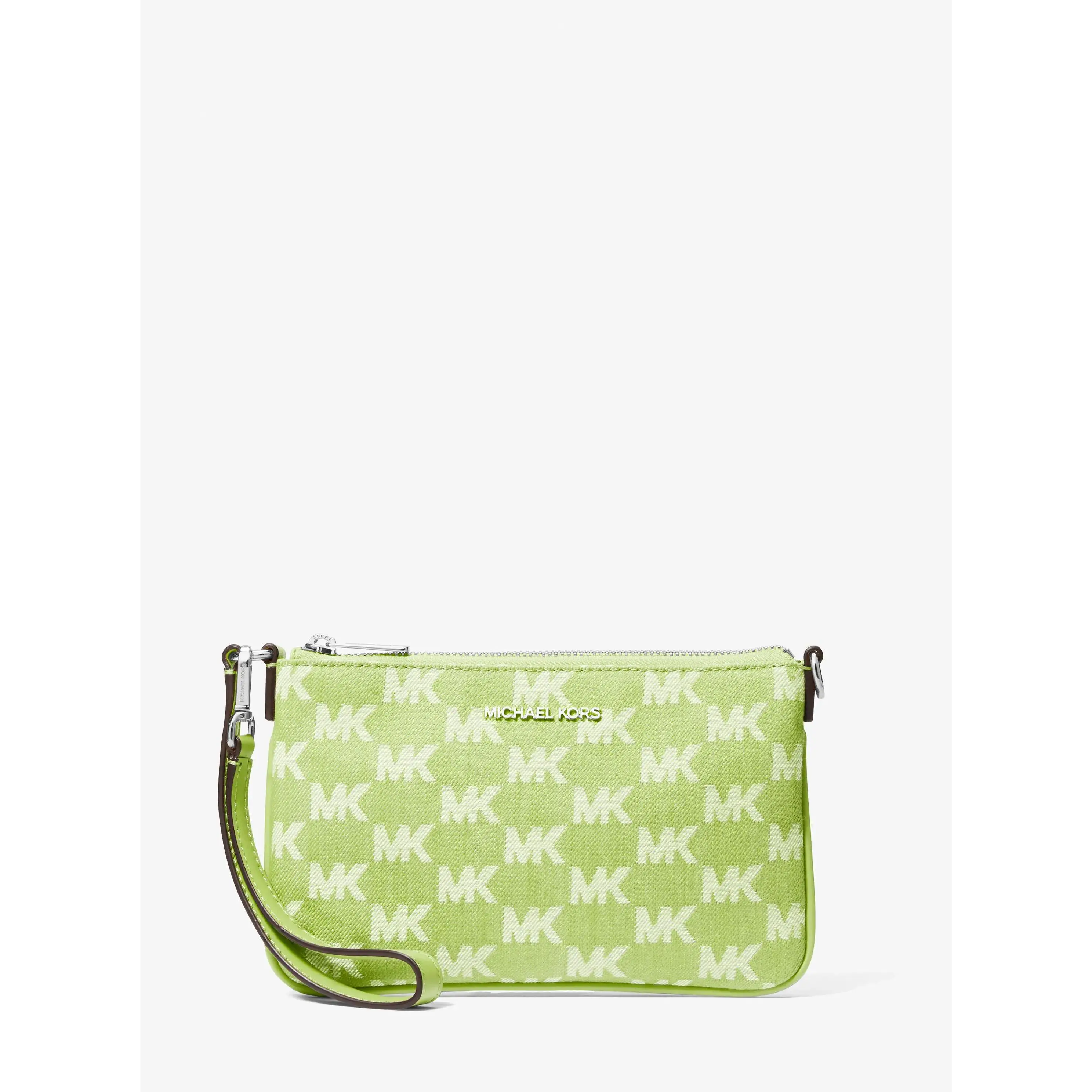 Jet Set Travel Small Logo Jacquard Denim Wristlet