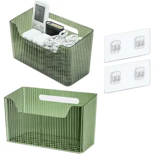 2Pcs/Set Shower Caddy Stackable Clear Plastic Makeup Organizer,Storage Organizer Bins,Wall Mounted Shower Basket for Bathroom,Kitchen,Cabinet,Pantry,Halloween Christmas Party Gifts,Hand Tools Kits