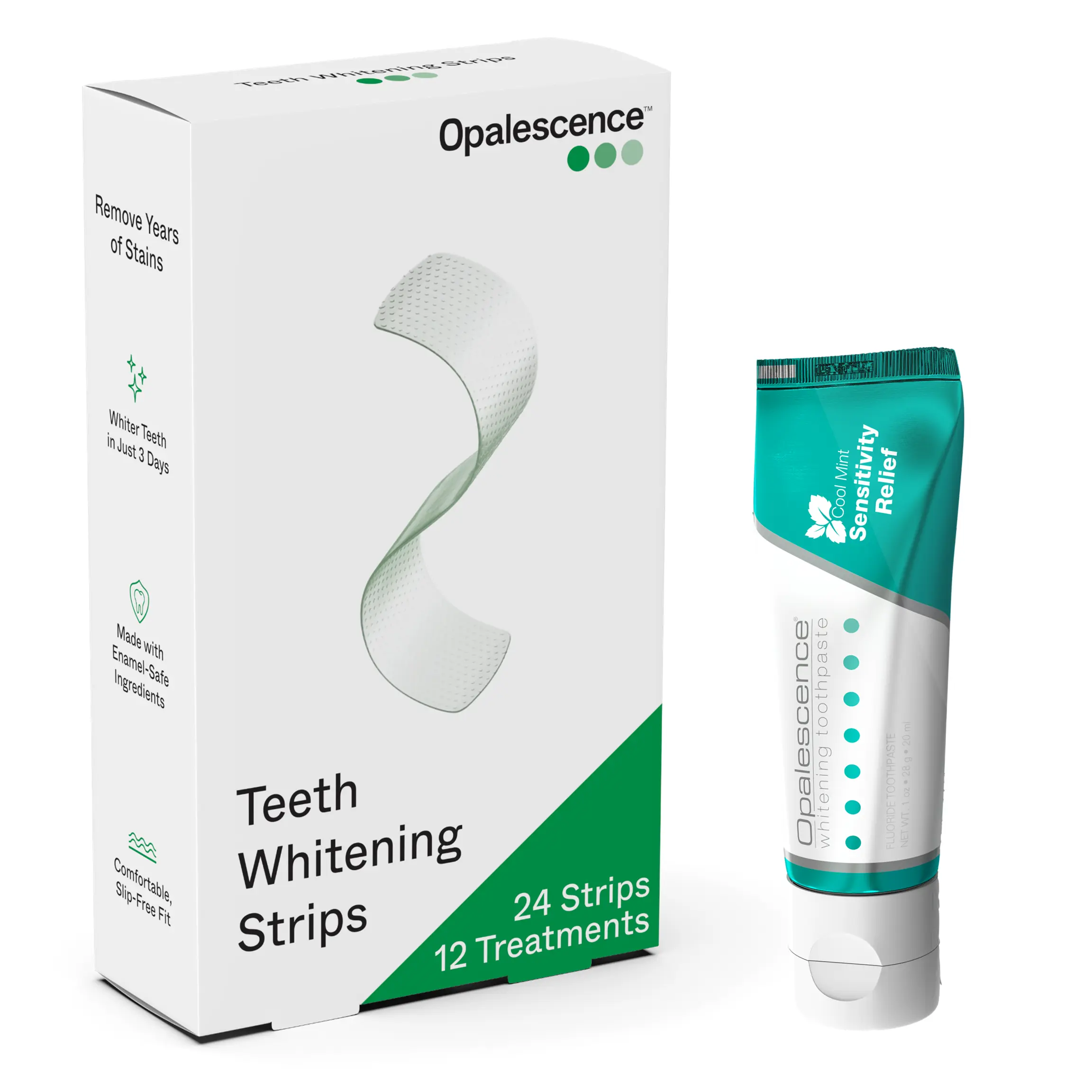 Opalescence Go Oral Teeth Whitening Strips Kit - 10% Hydrogen Peroxide Formula with Travel Toothpaste