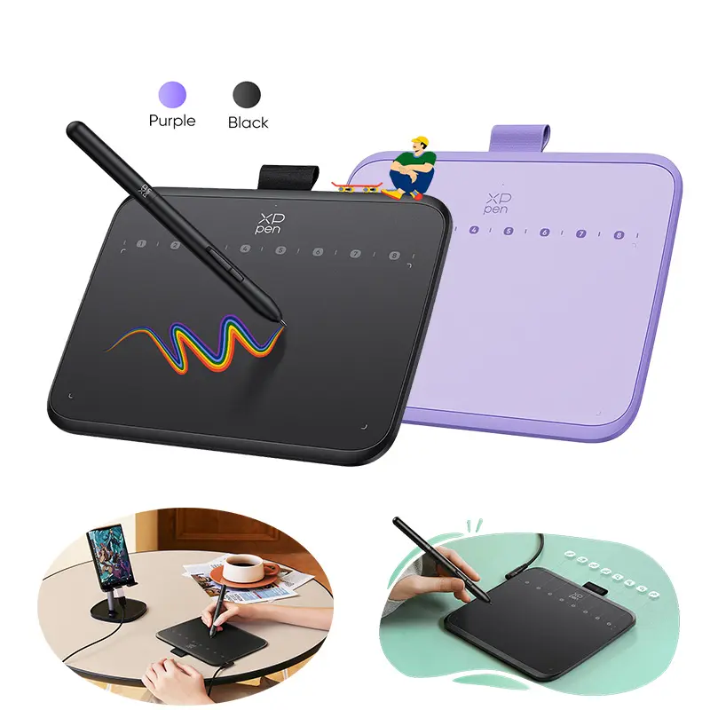XPPen Deco IT640 Digital Drawing Pad (it640 model) - 1 x Drawing Tablet, 1 x Stylus, 16384 Pressure Levels, 60° Tilt Shading, USB-C Cable, Compatible with Windows, macOS, Android, Chrome OS, Linux, for Illustration, Online Education