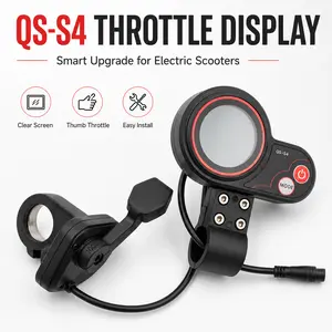 2-in-1 Electric Scooter Dashboard QS-S4, LCD Speedometer Display with Integrated Thumb Throttle, Waterproof E-Bike Control Panel