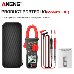 ANENG ST181 Clamp Meter for Electricians & DIYers, 4000 Counts Digital Multimeter, NCV Non-Contact Voltage Detector, Measures AC/DC Voltage, Current, Resistance, Capacitance, Frequency with Backlight