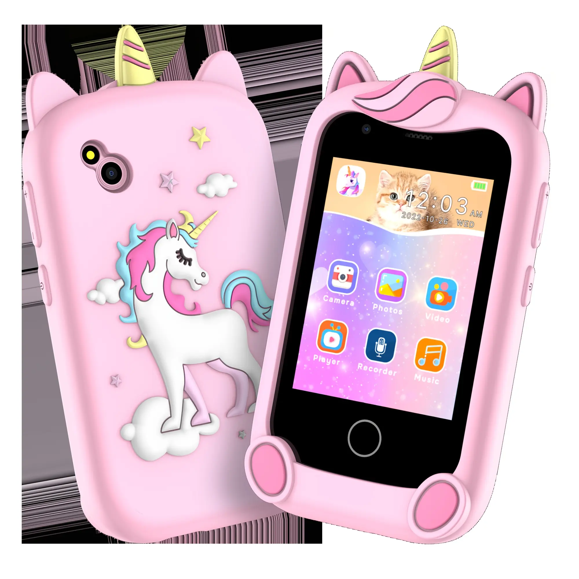 Kids Educational Phone Toy, 2.8 Inch Toddler Learning Mobile Phone, Pretend Play Cell Phone with Music for Boys Girls