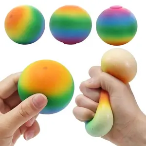 6CM Color Changing Flour Ball Decompression Toy TPR Rainbow Ball for Children Venting Non-Crushable Stress Relief Toy