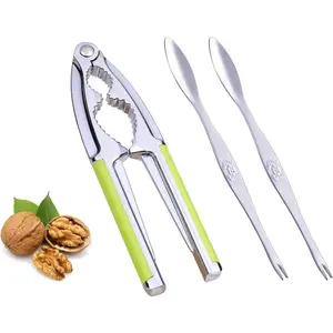 Nut Cracker, Nutcracker, Seafood Tools, Walnut Cracker for All Nuts, Heavy Duty Shell Cracker with 2 PCS Forks/Picks, Lobster Crab Crackers with Non-slip Handle