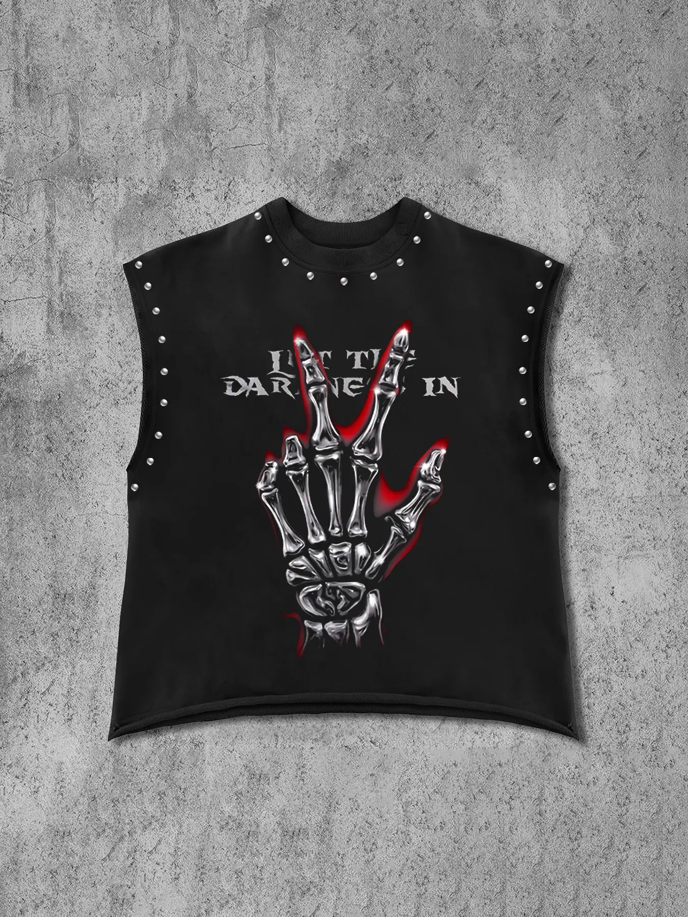 Men's Skull Hand Print Graphic Casual Vest Tank Top, Dark Cool Style, Must-Have for Men, Regular Fit + Unique Design, Fashion Versatile, Comfortable Skin-Friendly