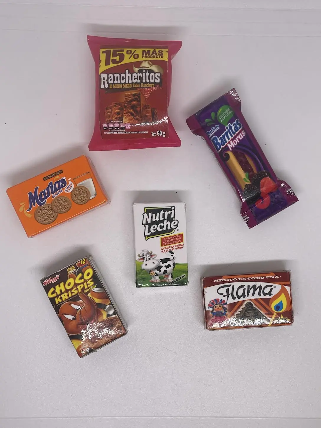 Mexican Mini Brands Bundle (6 Fridge Magnets ) Carton ,Colorful.
