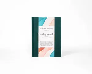 DUNCAN & STONE PAPER CO. Reading Journal Emerald Linen Hardcover for Book Lovers Interactive Notebook Color Vintage Material Paper College Essentials