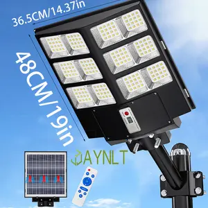 1500W Solar Garden Lights Outdoor, 80000LM 6500K Solar Flood Lights Outdoor Dusk to Dawn, 6500K  Solar Security Light Outdoor with Motion Sensor and Remote Control for Yard, Garage, Road,Driveways,IP67 Waterproof Rainy Day Available Led Energy Efficient