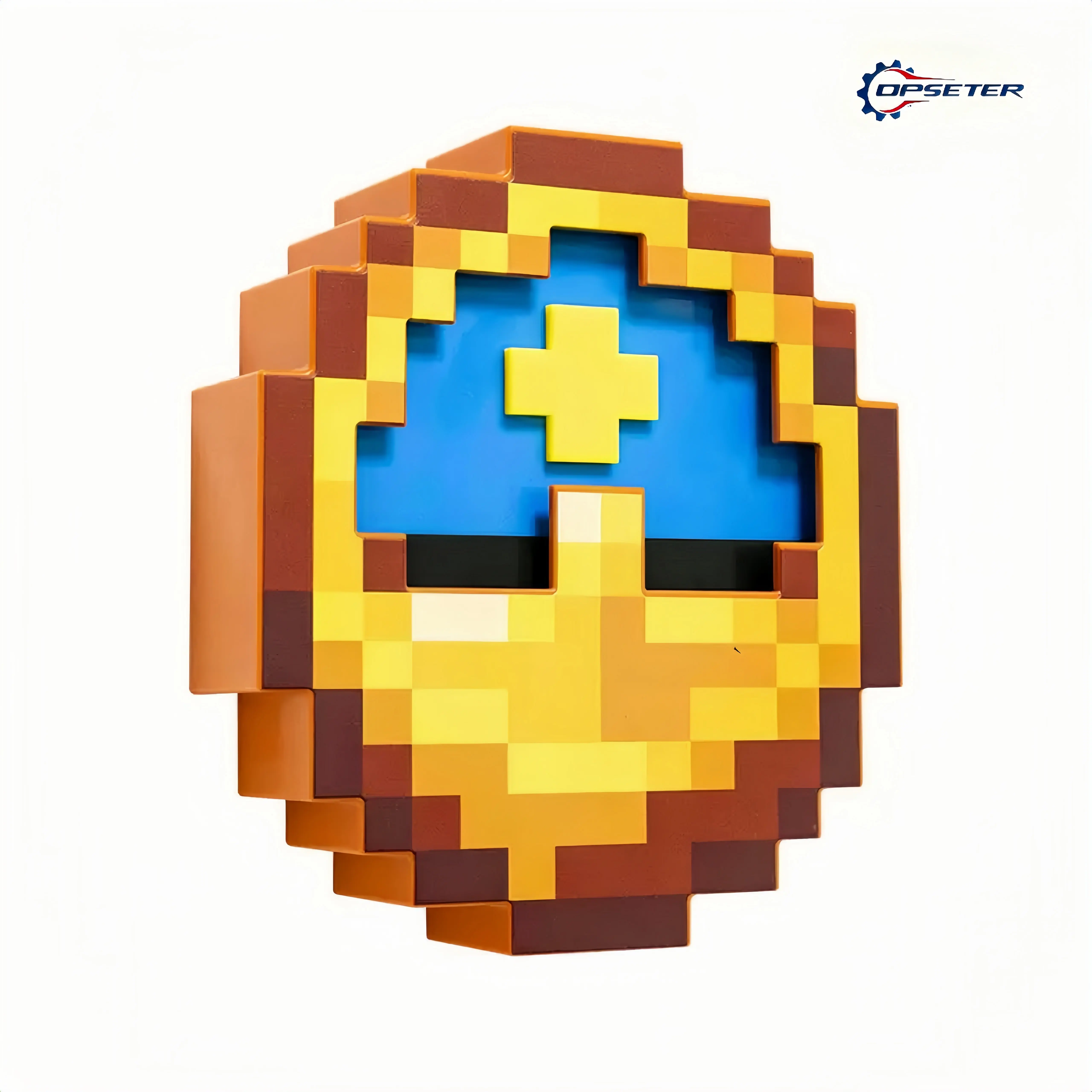 OPSETER Pixel Art Sun & Moon Quartz Wall Clock, Creative Day-to-Night Display, Wall-Mount or Tabletop Gaming Room Decor, Gamer Gift