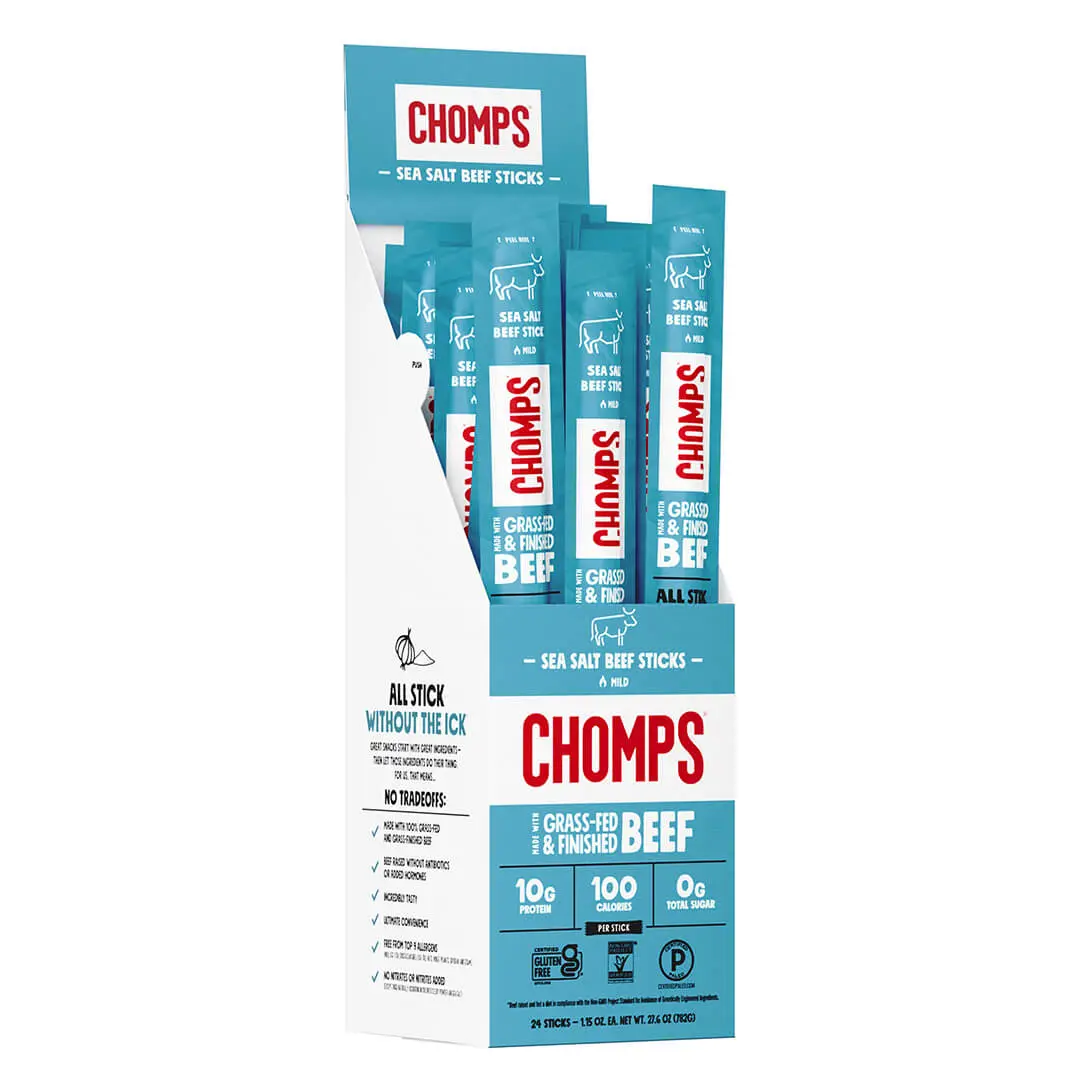 Chomps Sea Salt Grass-Fed and Finished Beef Stick