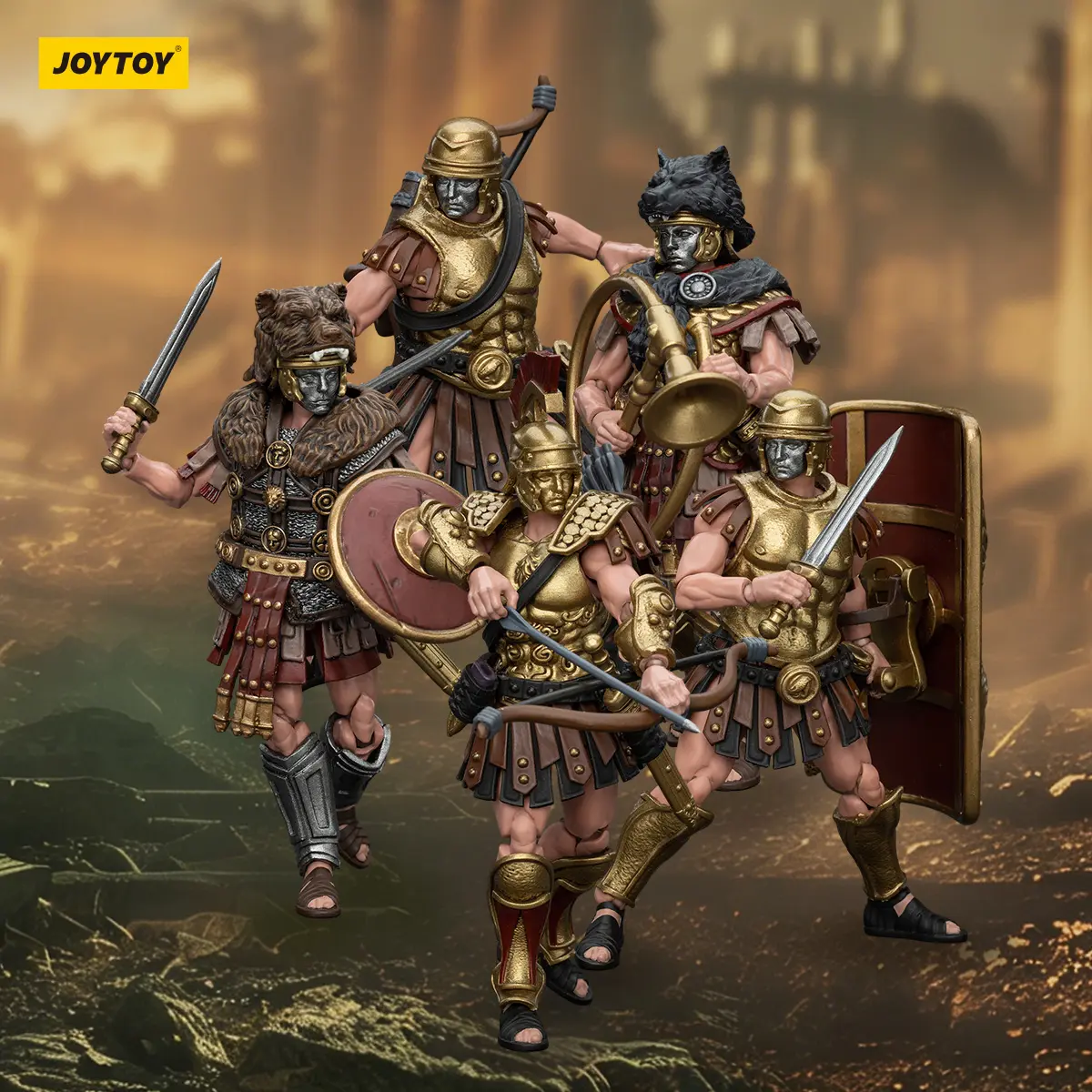 JOYTOY Strife 1/18 Action Figures Anime 10.8cm Roman Republic Cohort IV Squad Legionary Light Infantry Signifer Buccinator Centurion