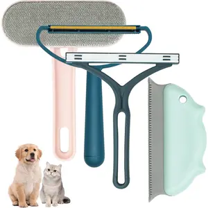 4 Pcs Pet Hair Remover for Couch Dog Hair Removal Tool, Portable Carpet Scraper and Brush for Carpet, Furniture, Blanket, Clothes, Bedding, Car Mat, Pet Tower - Home Improvement.