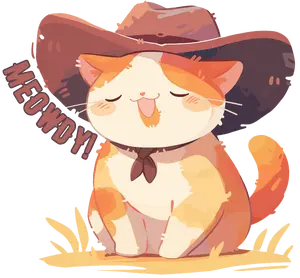 Meowdy Cat Vinyl Sticker