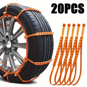 20pcs Car Tire Chains Winter Anti-Slip Snow Tires Outdoor Emergency Accessories, Tire Chain for Snow, Winter Tire Studs, Snow Tyre Chain, Winter Tires for Car, Wheel Chains for Snow, Car Parts