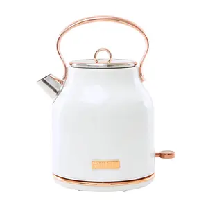 Haden Heritage 1.7L Stainless Steel Body Retro Electric Kettle, Ivory/Copper