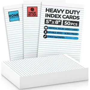 Vertically Ruled White Index Cards Note Cards 5-x-8-inch