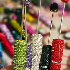 Rhinestone Beadable Pen Various Colors Sparkling Rhinestone Design for Crafting and Art Projects