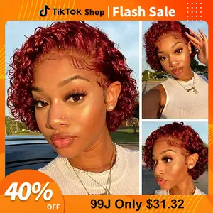 ROYAL IMPRESSION Hair Short Curly Pixie Cut Lace Front Wig 13X1 Hd Transparent Lace 180% Density Pre Plucked Natural Hairline for Black Women